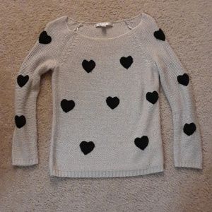 Lauren Conrad tan heart sweater, XS